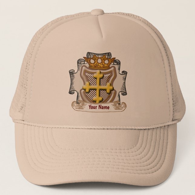 Dios Cross Surname Trucker Hat (Front)