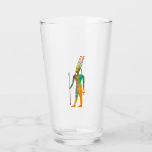 dios egipcio amun silueta en acuarela glass