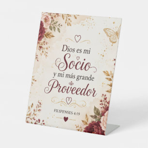 Dios es Mi Socio Mi Más Grande Proveedor Pedestal Sign