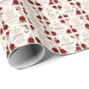 Dios Te Dice Hoy Wrapping Paper Christian Floral