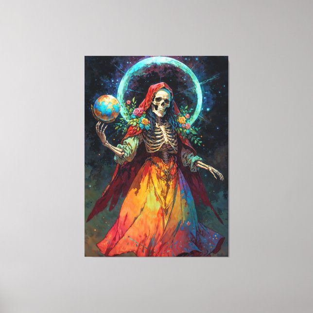 Diosa de lo Inevitable Santa Muerte Canvas Print (Front)