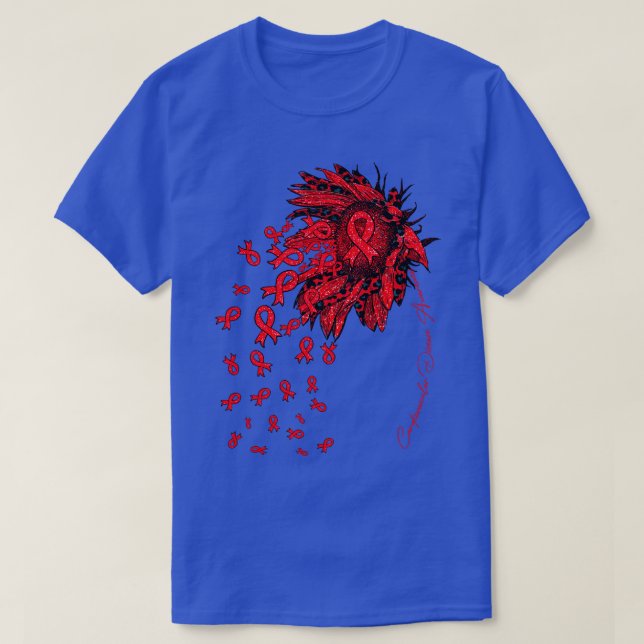 diovascular Disease Awareness Sunflower ribbon flo T-Shirt (Design Front)