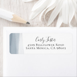 Dip Dye Blue Watercolor Return Address