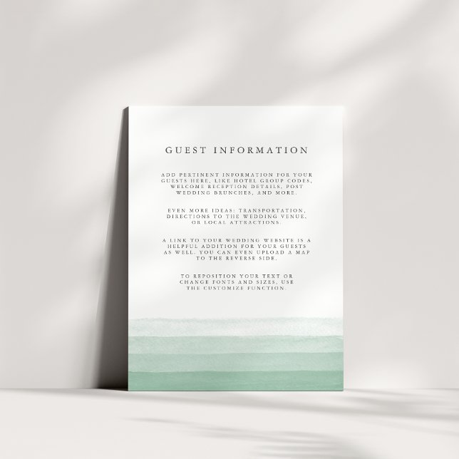 Dip Dye Guest Details Enclosure Card | Fern (Creator Uploaded)