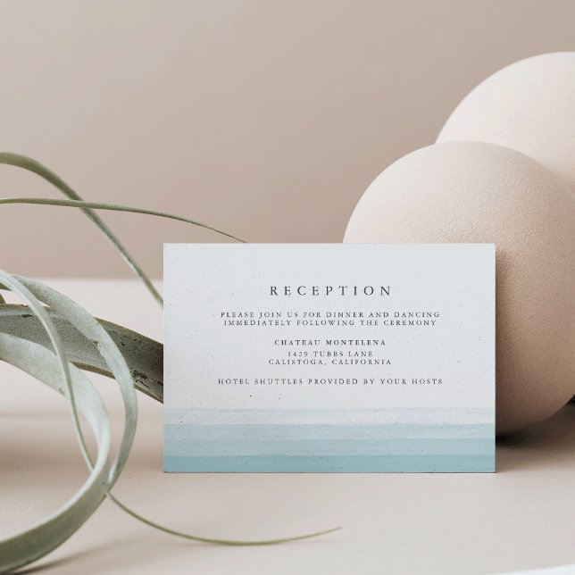Dip Dye Watercolor Reception Card | Aqua (Creator Uploaded)