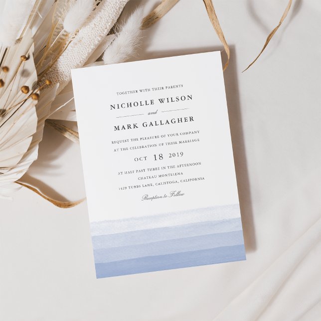 Dip Dye Watercolor Wedding Invitation | Amethyst (Creator Uploaded)