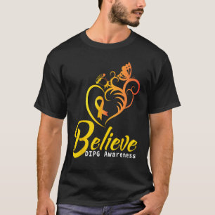 DIPG Awareness Believe Butterfly Yellow Ribbon Sup T-Shirt