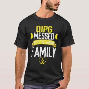 DIPG Glial Cancer Mess Wrong Family Yellow Ribbon T-Shirt