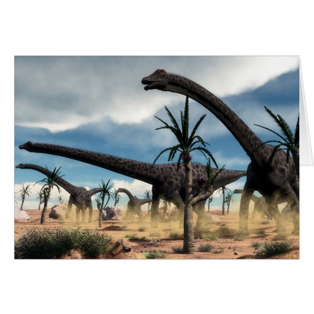 Diplodocus herd in the desert (Front Horizontal)