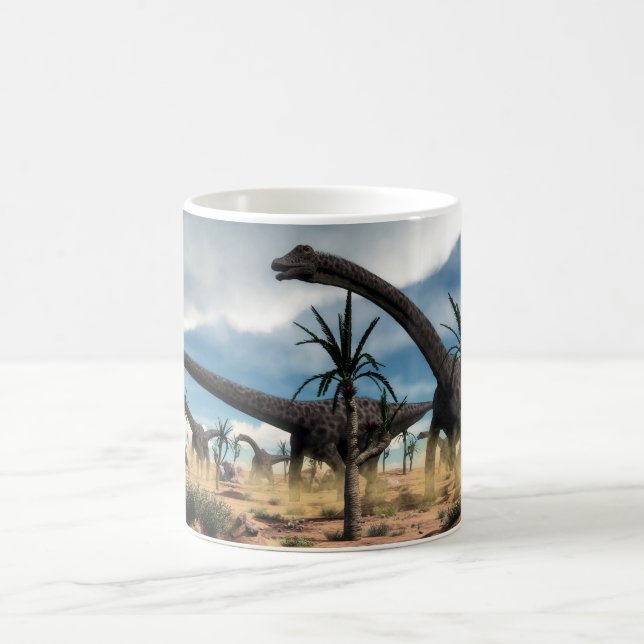 Diplodocus herd in the desert coffee mug (Center)