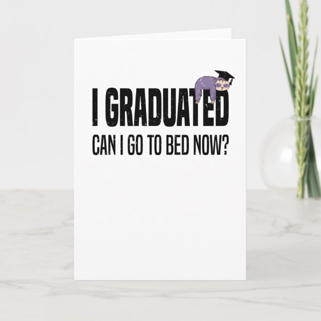 Diplom Sloth Graduation High School Middle School Card (Front)