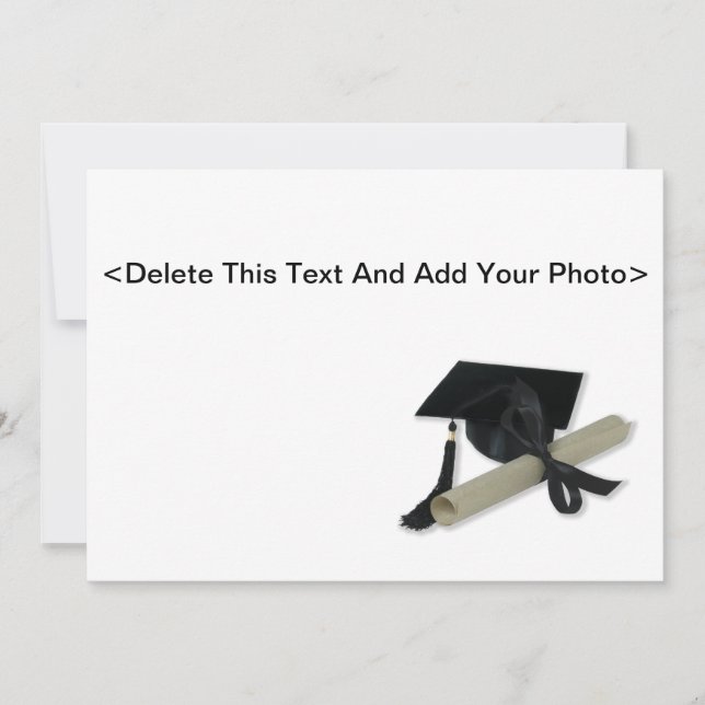 Diploma and Graduation Cap ( Mortar Board ) Announcement (Front)