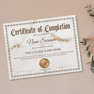 Diploma Certificate of Completion Award Course