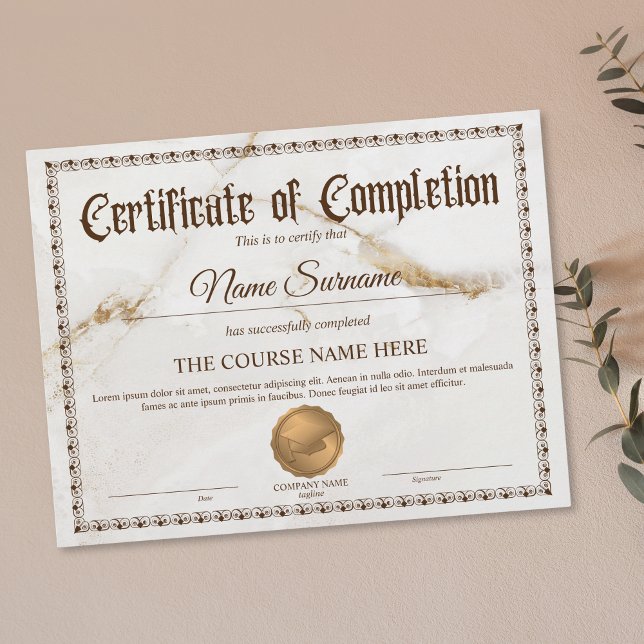Diploma Certificate of Completion Award Course  (Creator Uploaded)