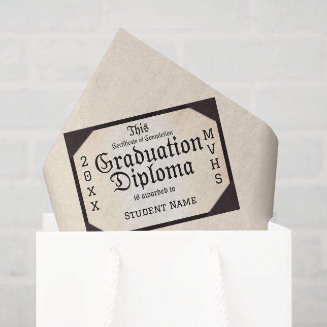 Diploma Certificate of Completion Graduation Tissue Paper (Gift Bag)