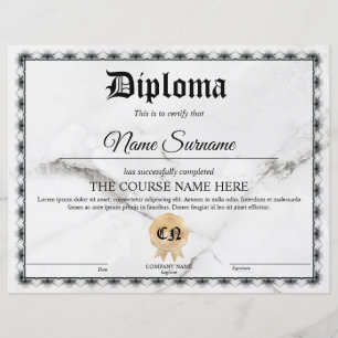 Diploma Certificate of Participation Award Course