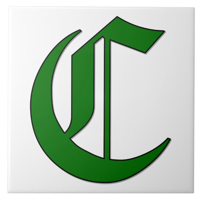 Diploma Letter C in Green Monogram Tile (Front)