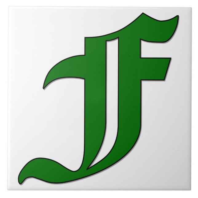 Diploma Letter F in Green Monogram Tile (Front)