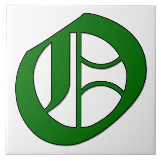 Diploma Letter O in Green Monogram Tile