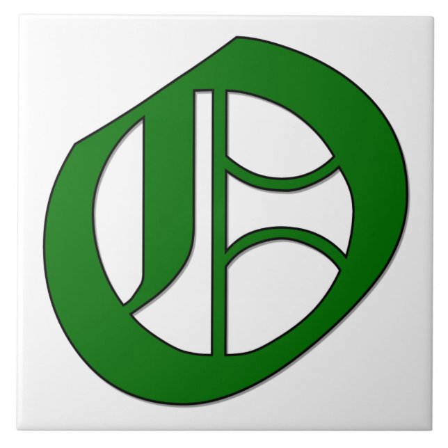 Diploma Letter O in Green Monogram Tile (Front)