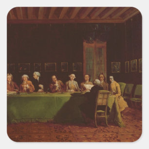 Diplomats Meeting (oil on canvas) Square Sticker