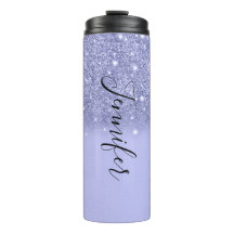 Dipped Blue Glitter Thermal Tumbler