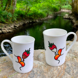 dipping muackS!!! Strawberry and Chocolate Bone China Mug