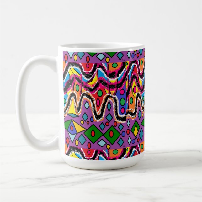 Dippy Hippy Retro painting style Coffee Mug (Left)