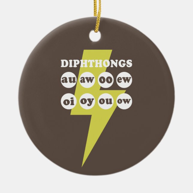 Dipthongs Learning English with phonics Ceramic Tree Decoration (Front)