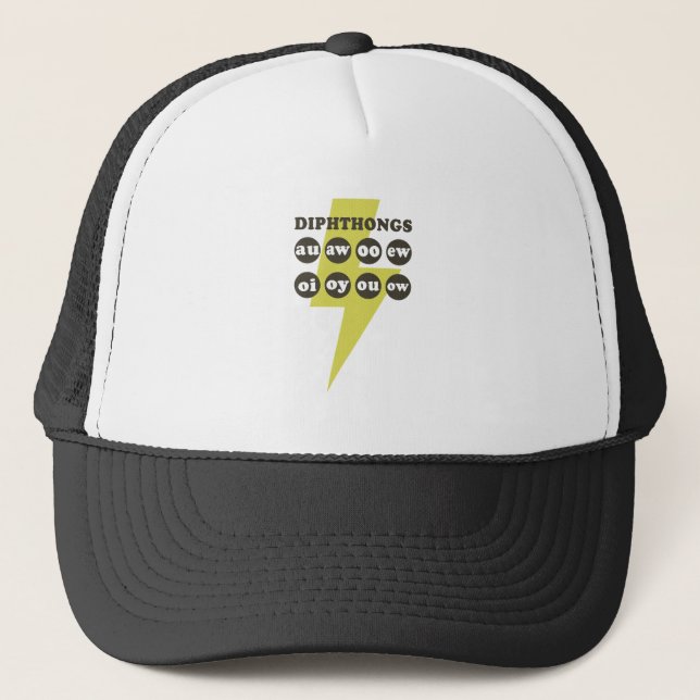 Dipthongs Learning English with phonics Trucker Hat (Front)