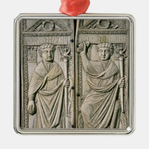 Diptych of Boethius Consul in 487 AD Metal Tree Decoration
