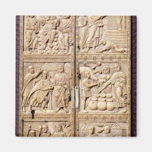 Diptych showing the Miracles of Christ Magnet