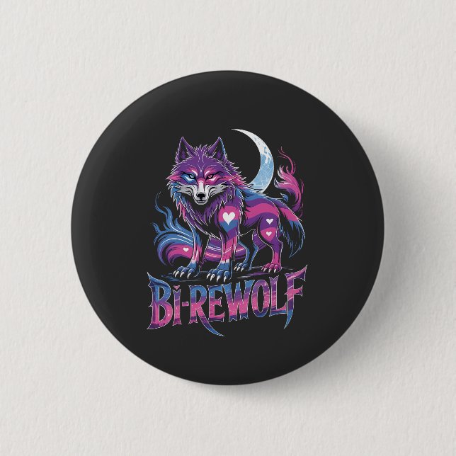 Dire Wolf Birewolf Bisexual LGBT 6 Cm Round Badge (Front)