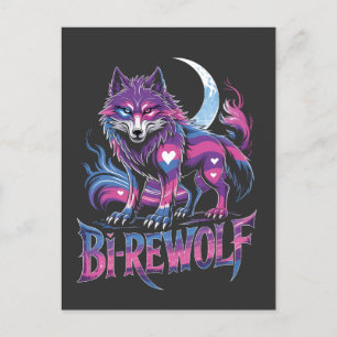 Dire Wolf Birewolf Bisexual LGBT Announcement Postcard