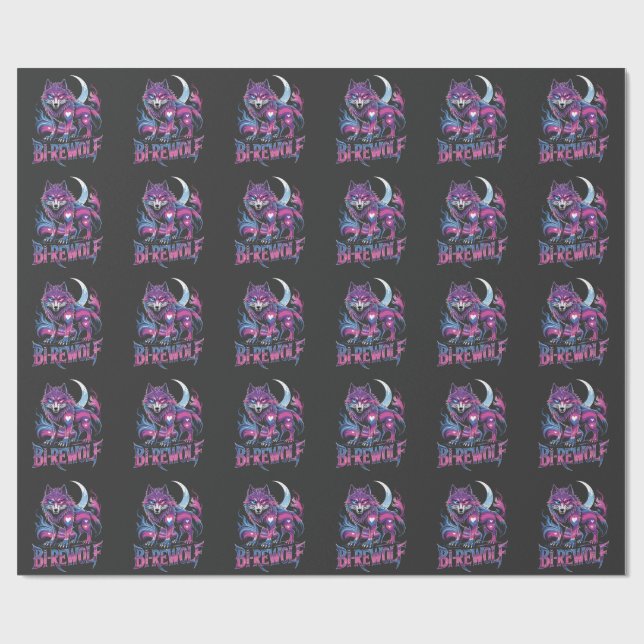 Dire Wolf Birewolf Bisexual LGBT Wrapping Paper (Flat)