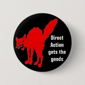 direct action gets the goods 6 cm round badge
