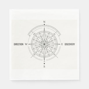 Direction Discovery Nautical Compass Rose  Napkin