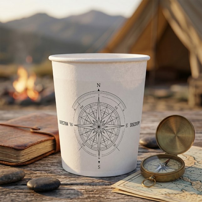 Direction Discovery Nautical Compass Rose  Paper Cups (Creator Uploaded)