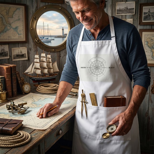 Direction Discovery Nautical Compass Rose  Standard Apron (Creator Uploaded)