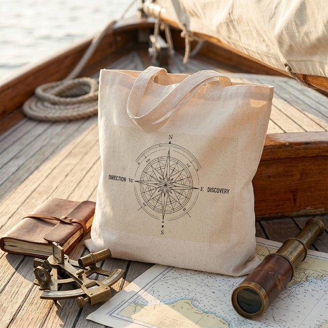 Direction Discovery Nautical Compass Rose  Tote Bag (Creator Uploaded)