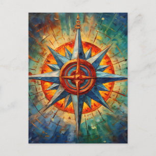 Direction in Chaos (Compass Rose) Postcard