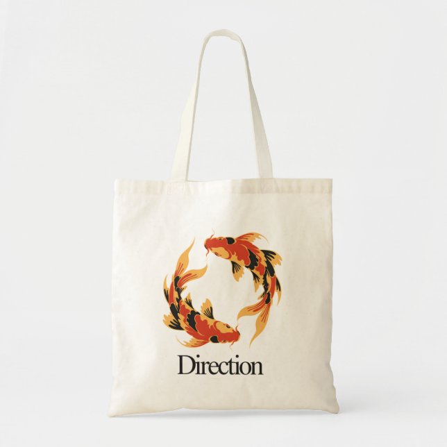 Direction – Timeless Koi Symbol of Clarity, Growth Tote Bag (Front)