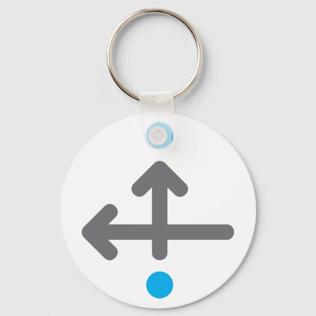 Directional Arrow Modern Minimalist Geometric  Key Ring (Front)