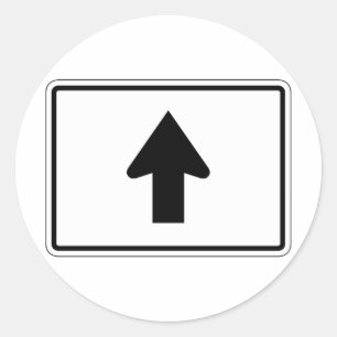 Directional Arrow Up, Traffic Sign, USA Classic Round Sticker