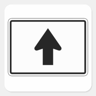 Directional Arrow Up, Traffic Sign, USA Square Sticker
