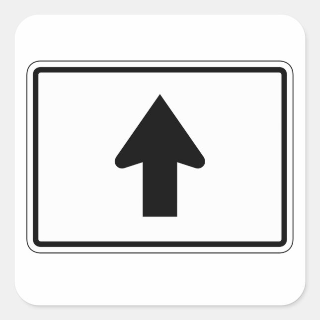 Directional Arrow Up, Traffic Sign, USA Square Sticker (Front)