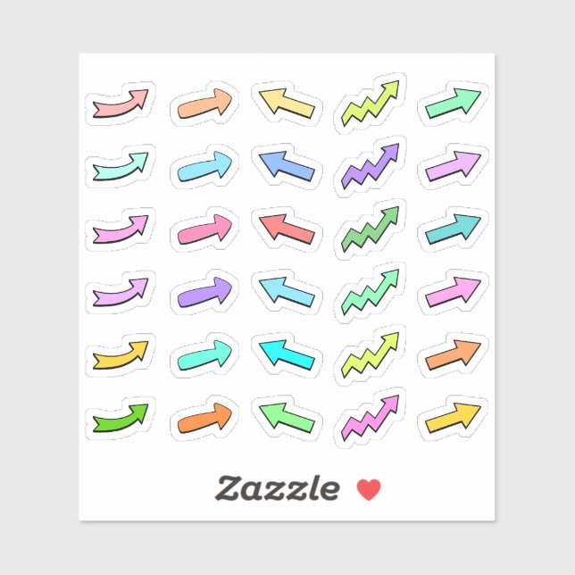 Directional Arrows Doodle Decorative Bujo Planner (Sheet)