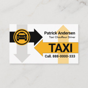 Directional Taxi Arrow Routes Business Card