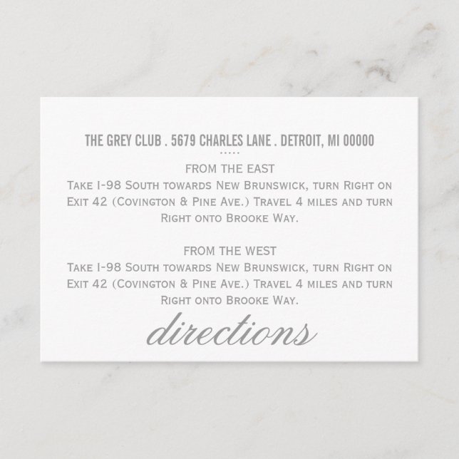 Directions Card | Chevron (Front)