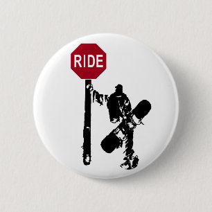 directions... ride? 6 cm round badge